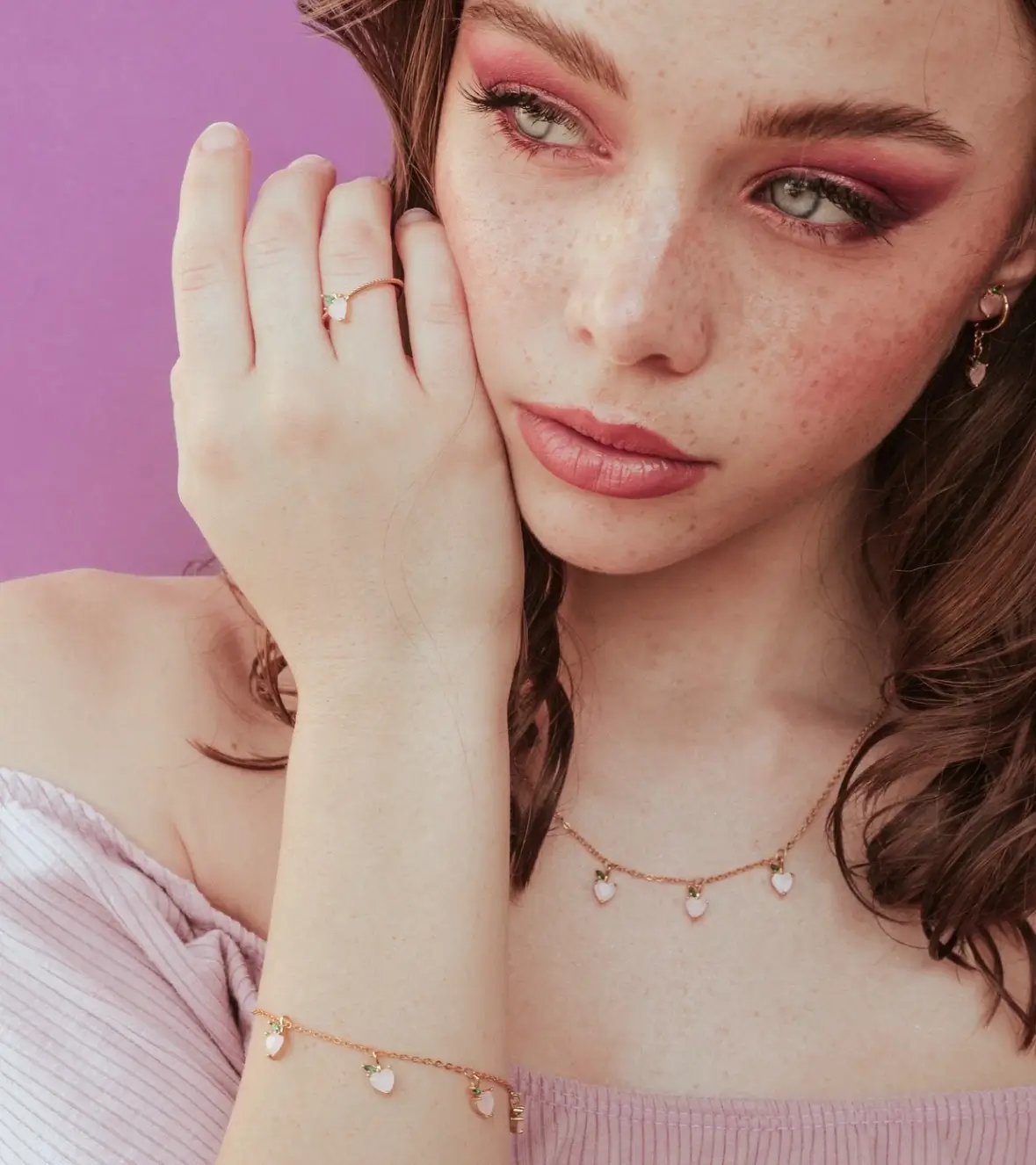 Collezione pesca Fruits & Jewels - gioielli acciaio inossidabile placcati oro 18k