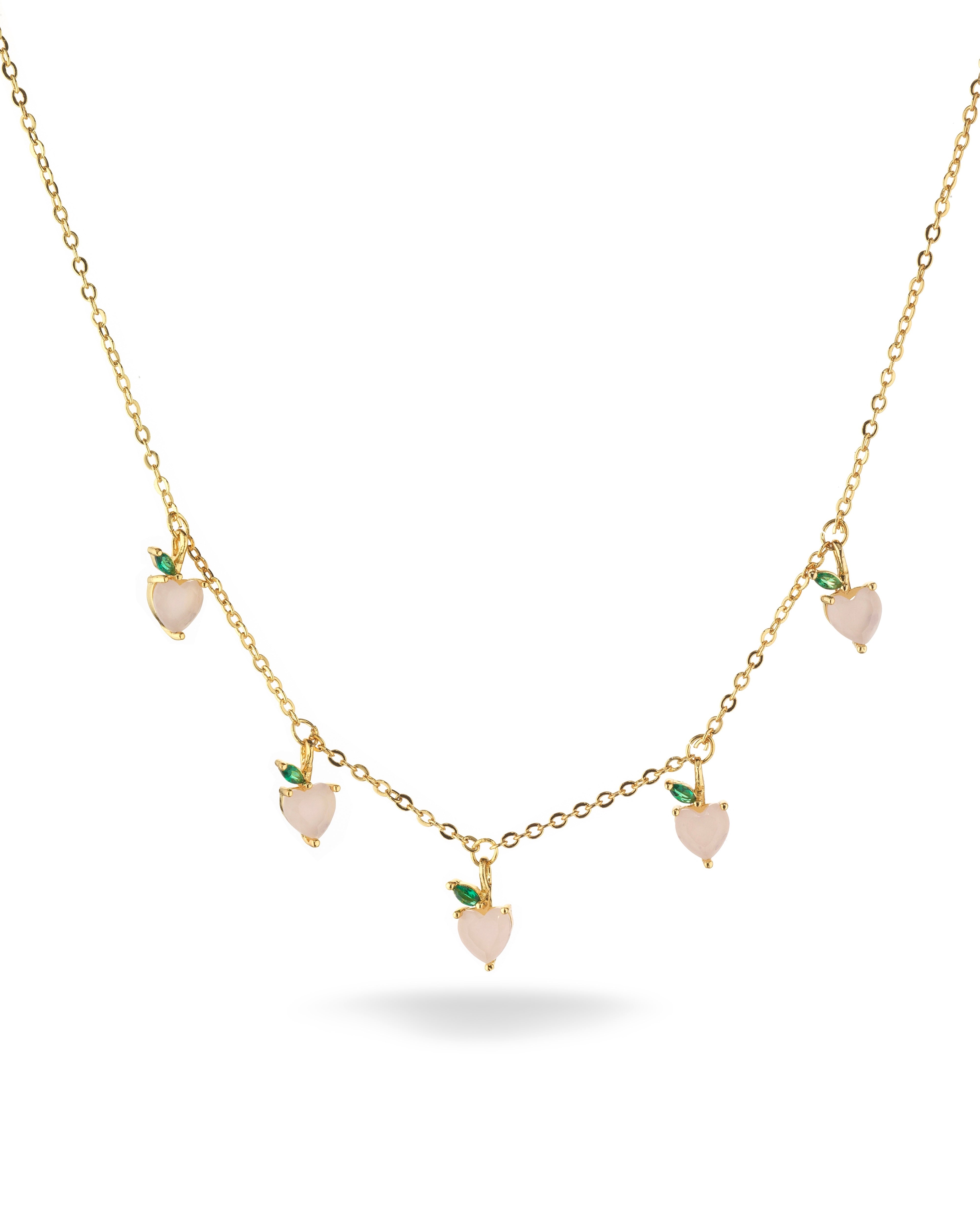 Collana con charms a forma di Pesca placcata in Oro 18 carati – gioielli Fruits & Jewels