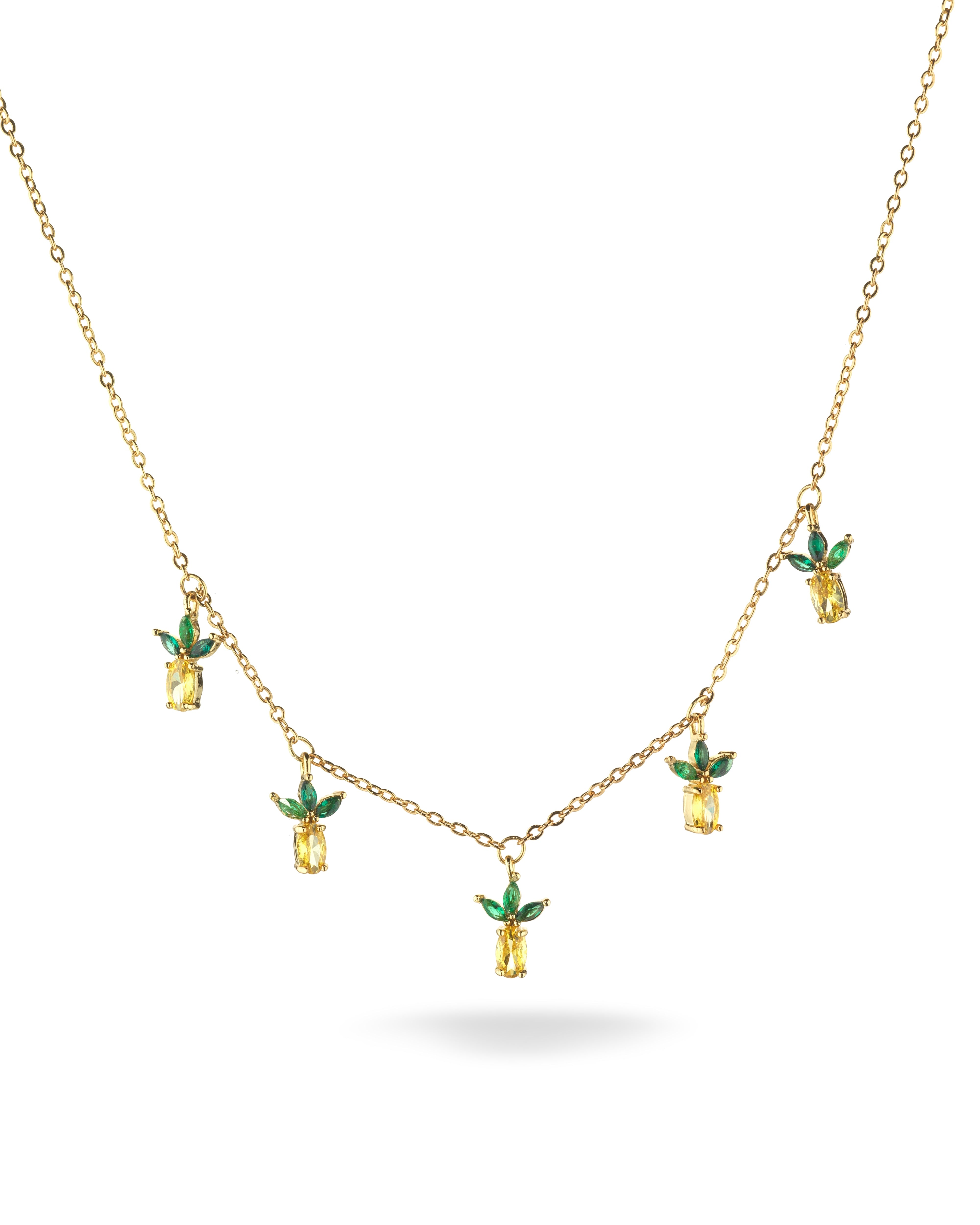Collana con charms a forma di Ananas placcata in Oro 18 carati – gioielli Fruits & Jewels