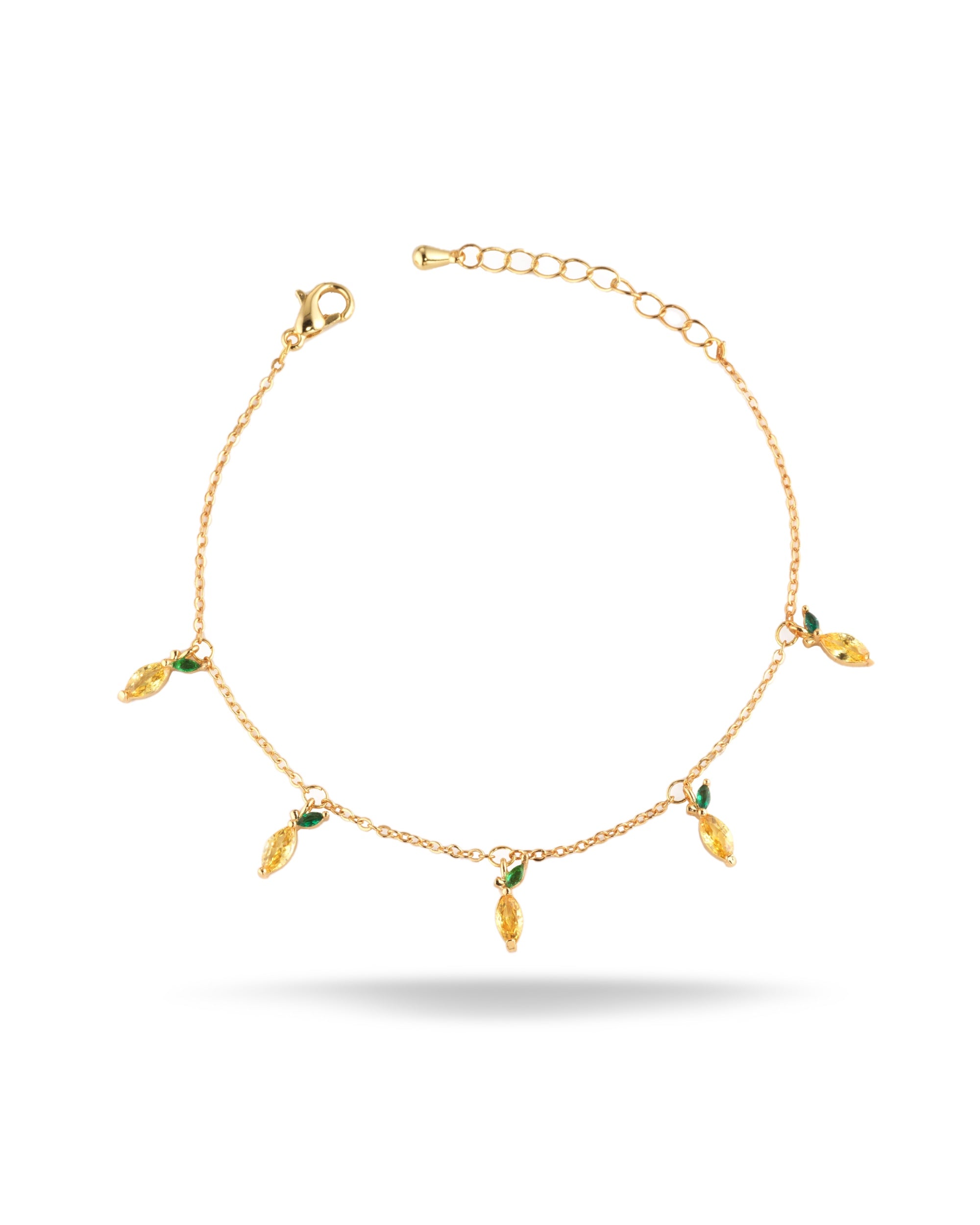 Bracciale con charms a forma di limone placcato in oro 18 carati – gioielli Fruits & Jewels