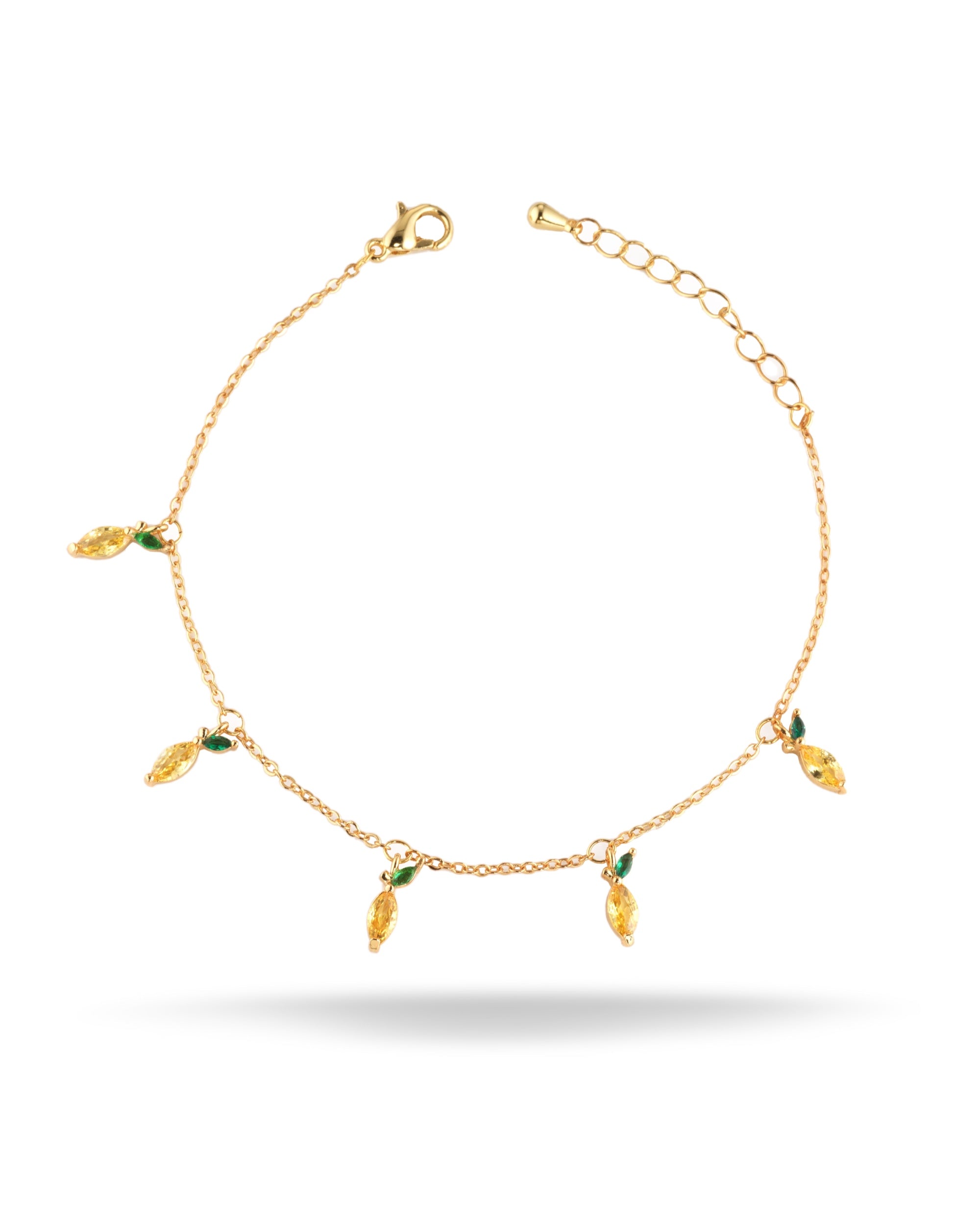 Cavigliera con charms a forma di Limone placcata in Oro 18 carati – gioielli Fruits & Jewels