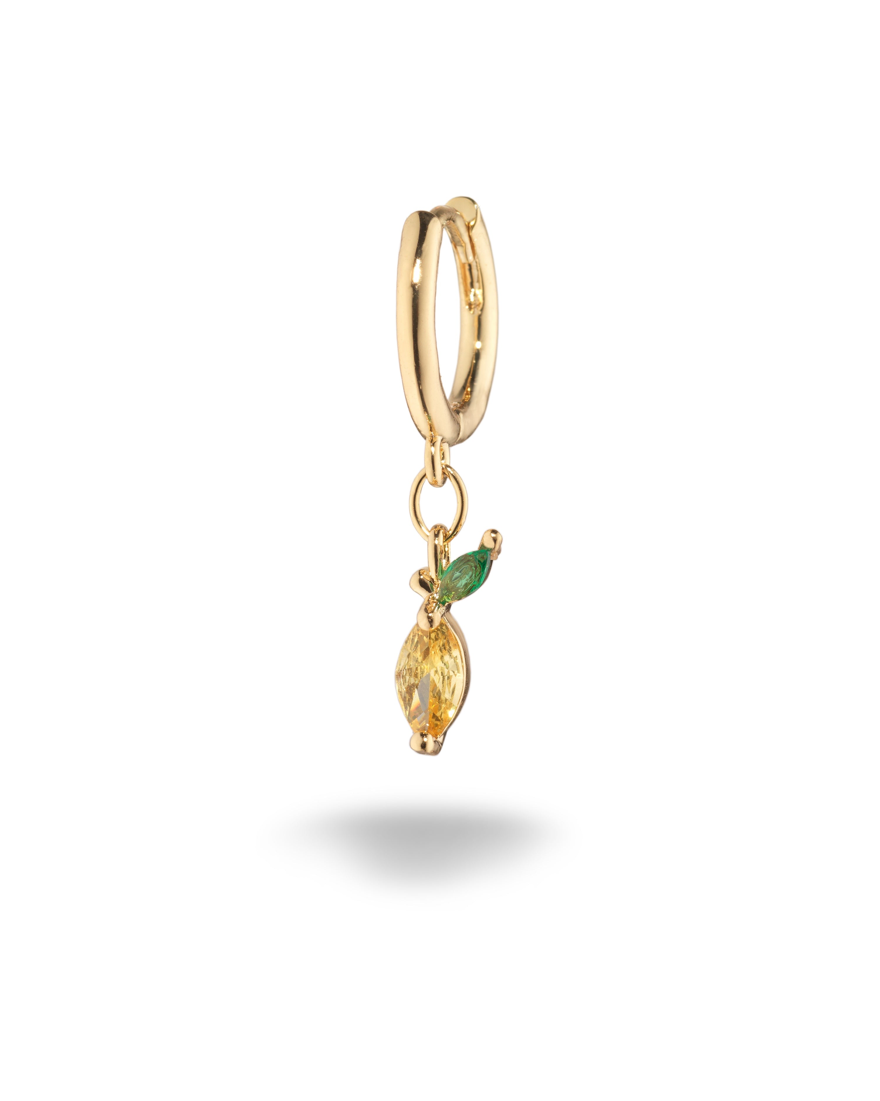 Orecchino pendente con charm a forma di limone placcato in oro 18 carati – gioielli Fruits & Jewels