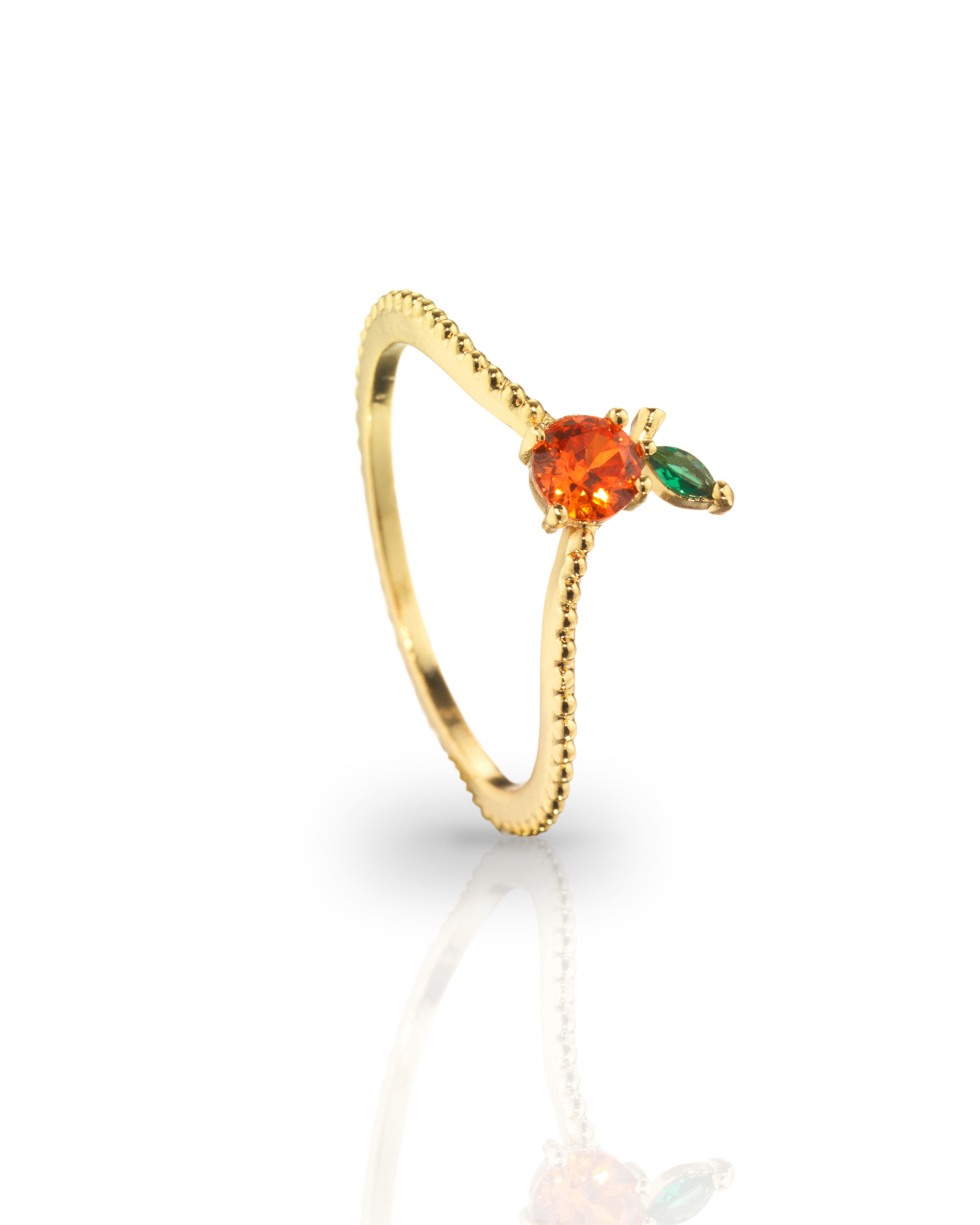 Anello con Arancia placcato in Oro 18 carati – gioielli Fruits & Jewels