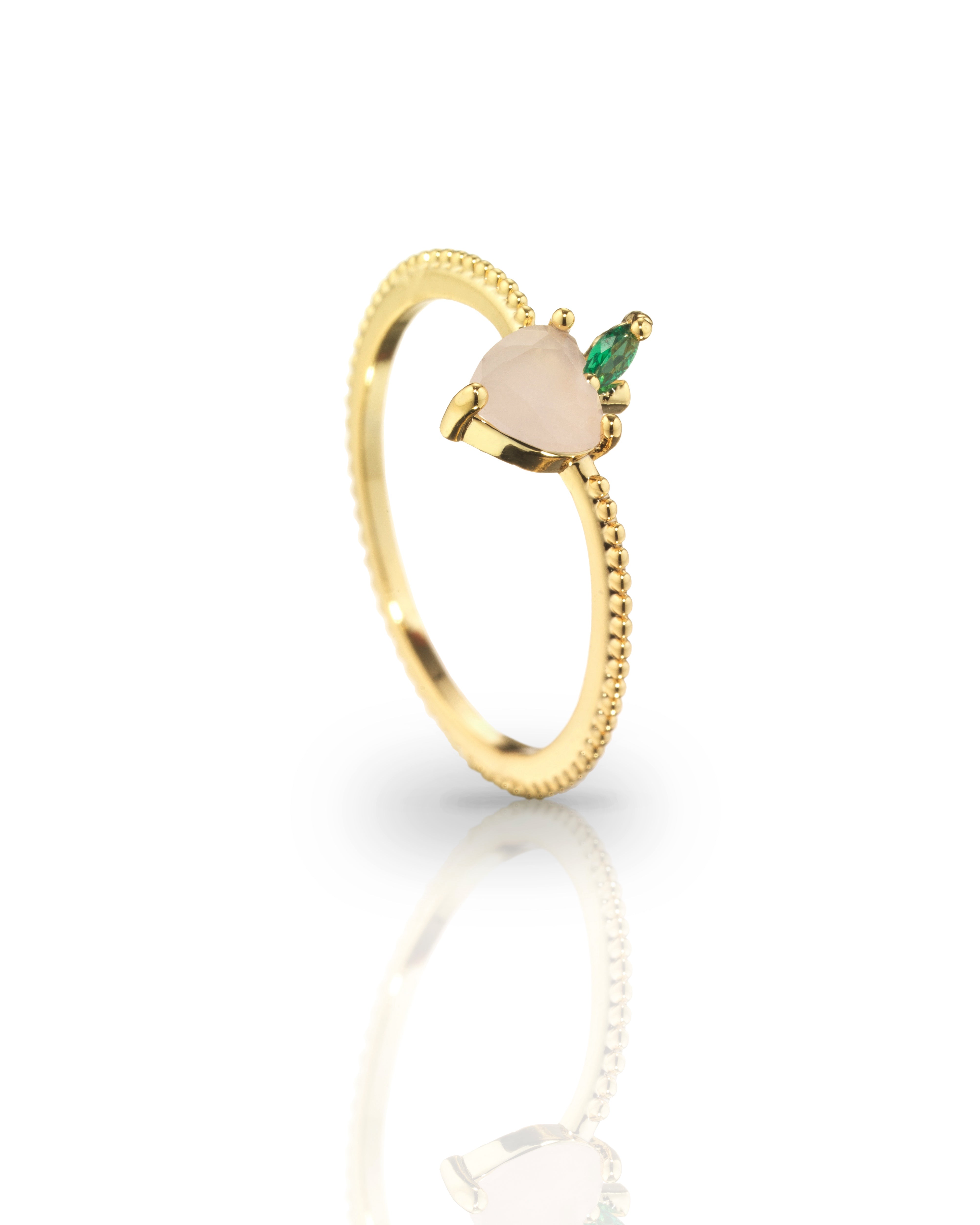 Anello con Pesca placcato in Oro 18 carati – gioielli Fruits & Jewels
