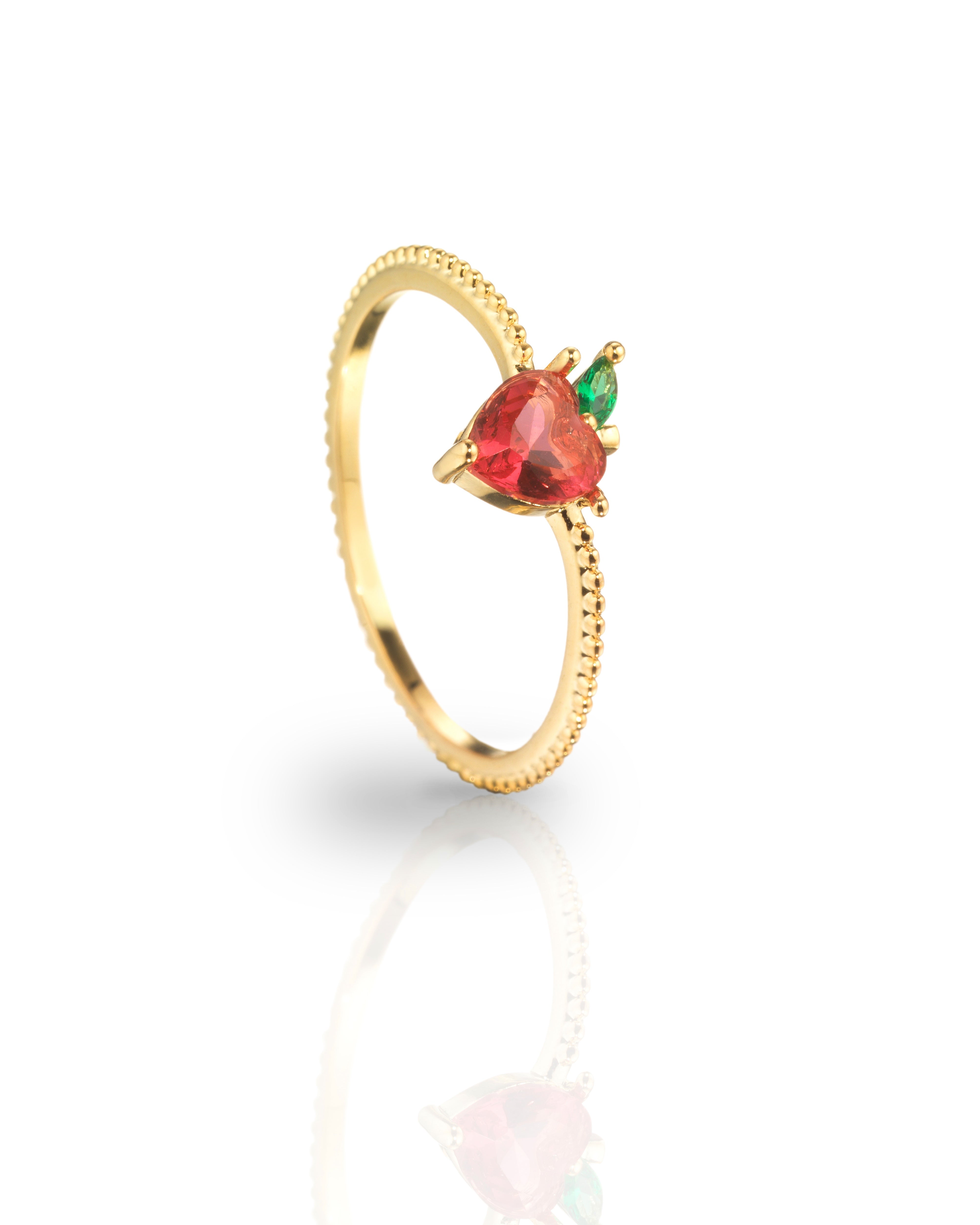 Anello con Mela placcato in Oro 18 carati – gioielli Fruits & Jewels