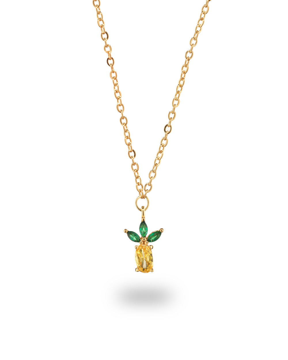 Collana pendente con ciondolo a forma di ananas placcata in oro 18 carati – gioielli Fruits & Jewels
