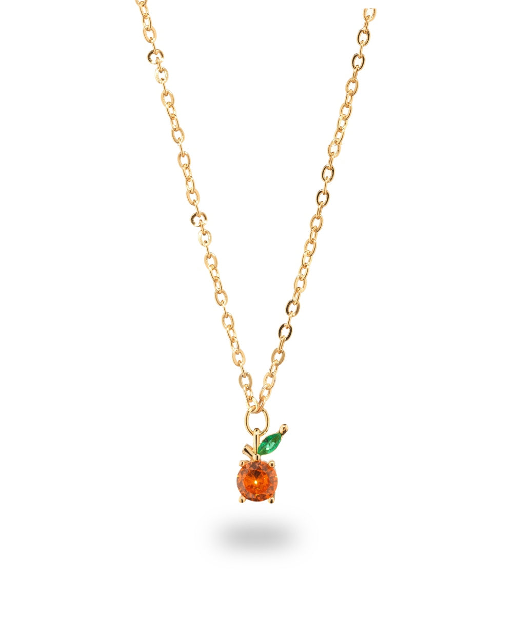 Collana pendente con ciondolo a forma di arancia placcata in oro 18 carati – gioielli Fruits & Jewels