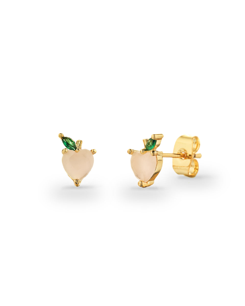 Orecchini a lobo a forma di pesca placcati in oro 18 carati – gioielli Fruits & Jewels