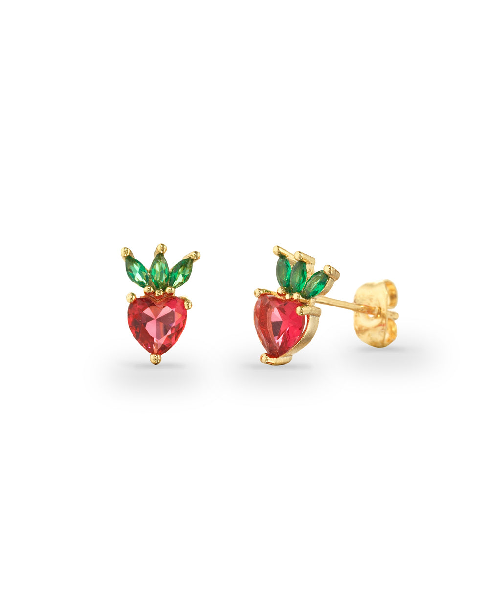 Orecchini a lobo a forma di fragola placcati in oro 18 carati – gioielli Fruits & Jewels