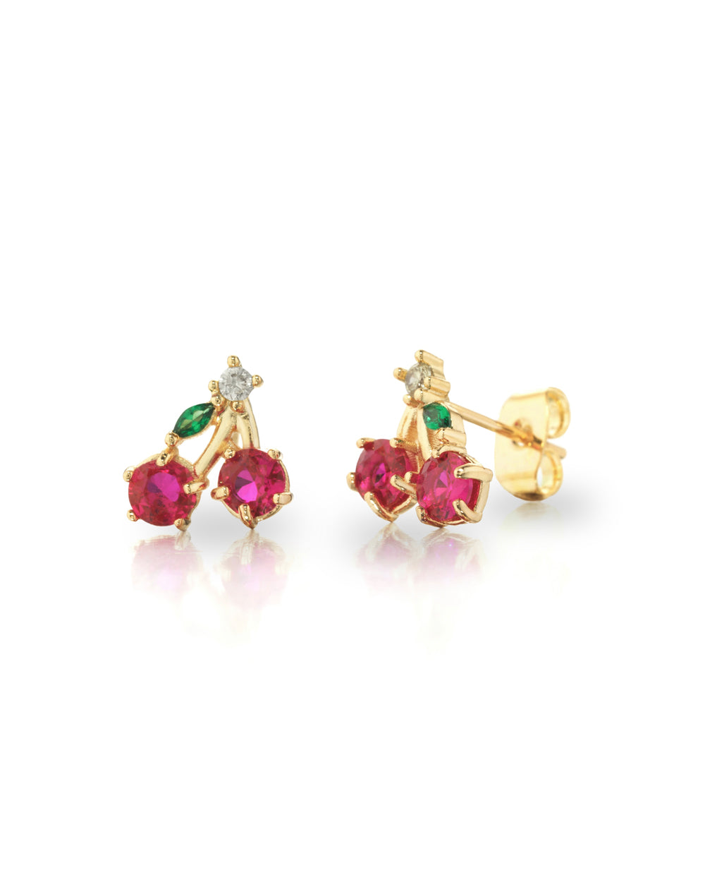 Orecchini a lobo a forma di ciliegia placcati in oro 18 carati – gioielli Fruits & Jewels