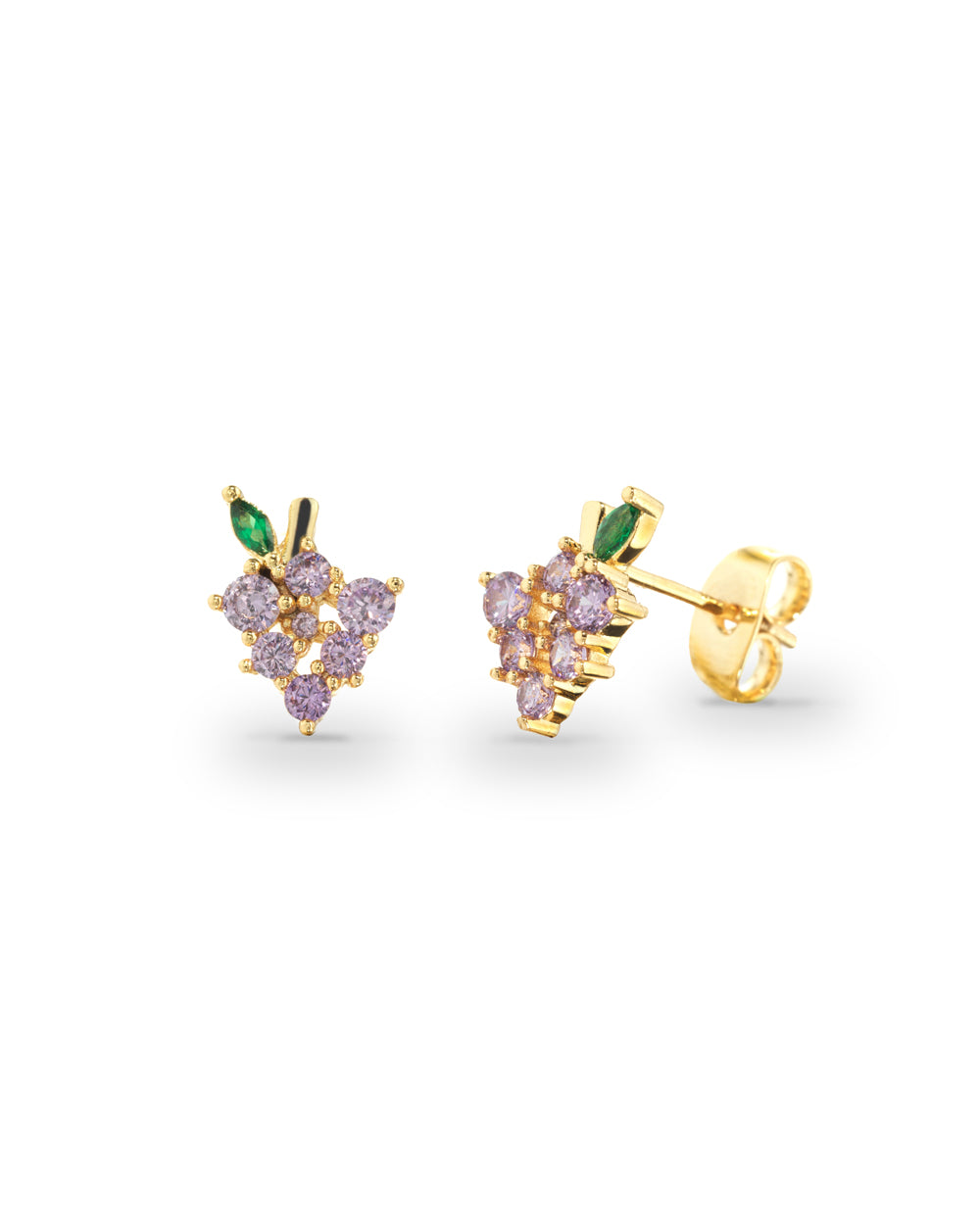 Orecchini a lobo a forma di uva placcati in oro 18 carati – gioielli Fruits & Jewels