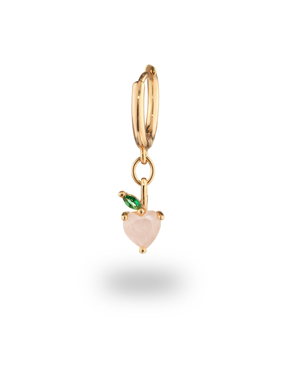 Orecchino pendente con charm a forma di pesca placcato in oro 18 carati – gioielli Fruits & Jewels