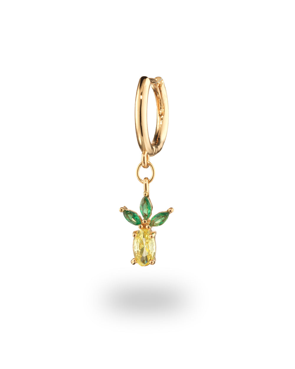 Orecchino pendente con charm a forma di ananas placcato in oro 18 carati – gioielli Fruits & Jewels