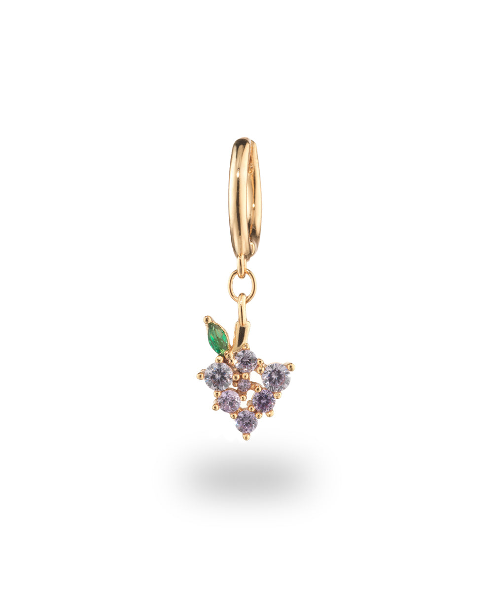 Orecchino pendente con charm a forma di uva placcato in oro 18 carati – gioielli Fruits & Jewels