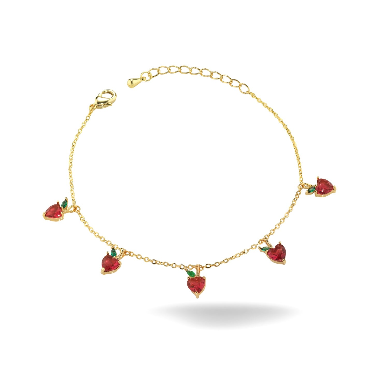 Cavigliera con charms a forma di Mela placcata in Oro 18 carati – gioielli Fruits & Jewels