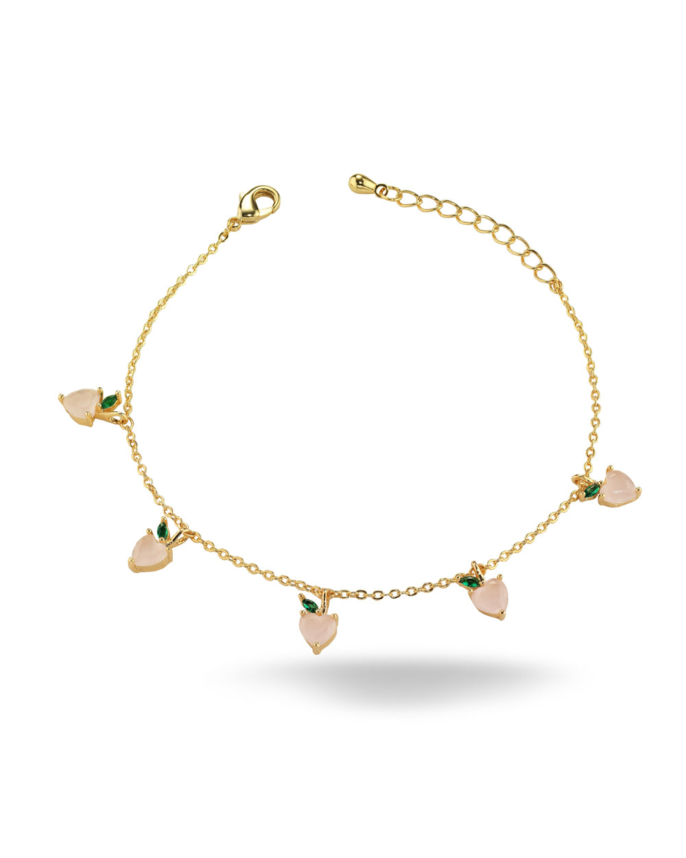 Bracciale con charms a forma di pesca placcato in oro 18 carati – gioielli Fruits & Jewels