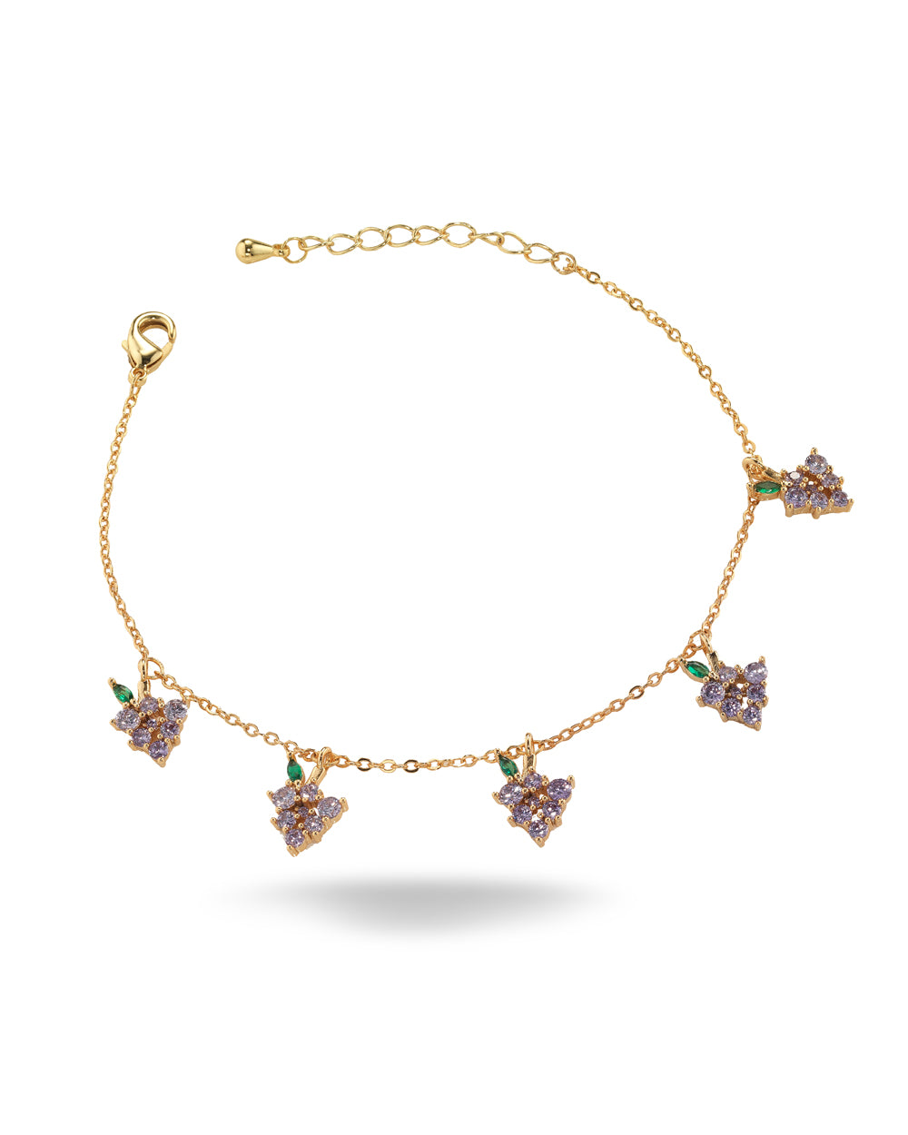 Bracciale con charms a forma di uva placcato in oro 18 carati – gioielli Fruits & Jewels