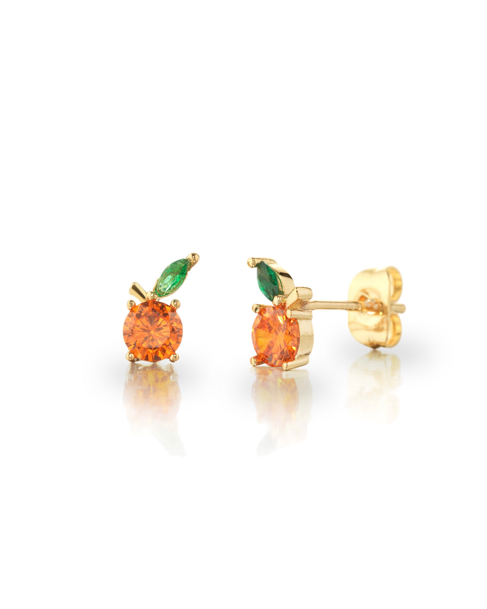 Orange lobe earrings