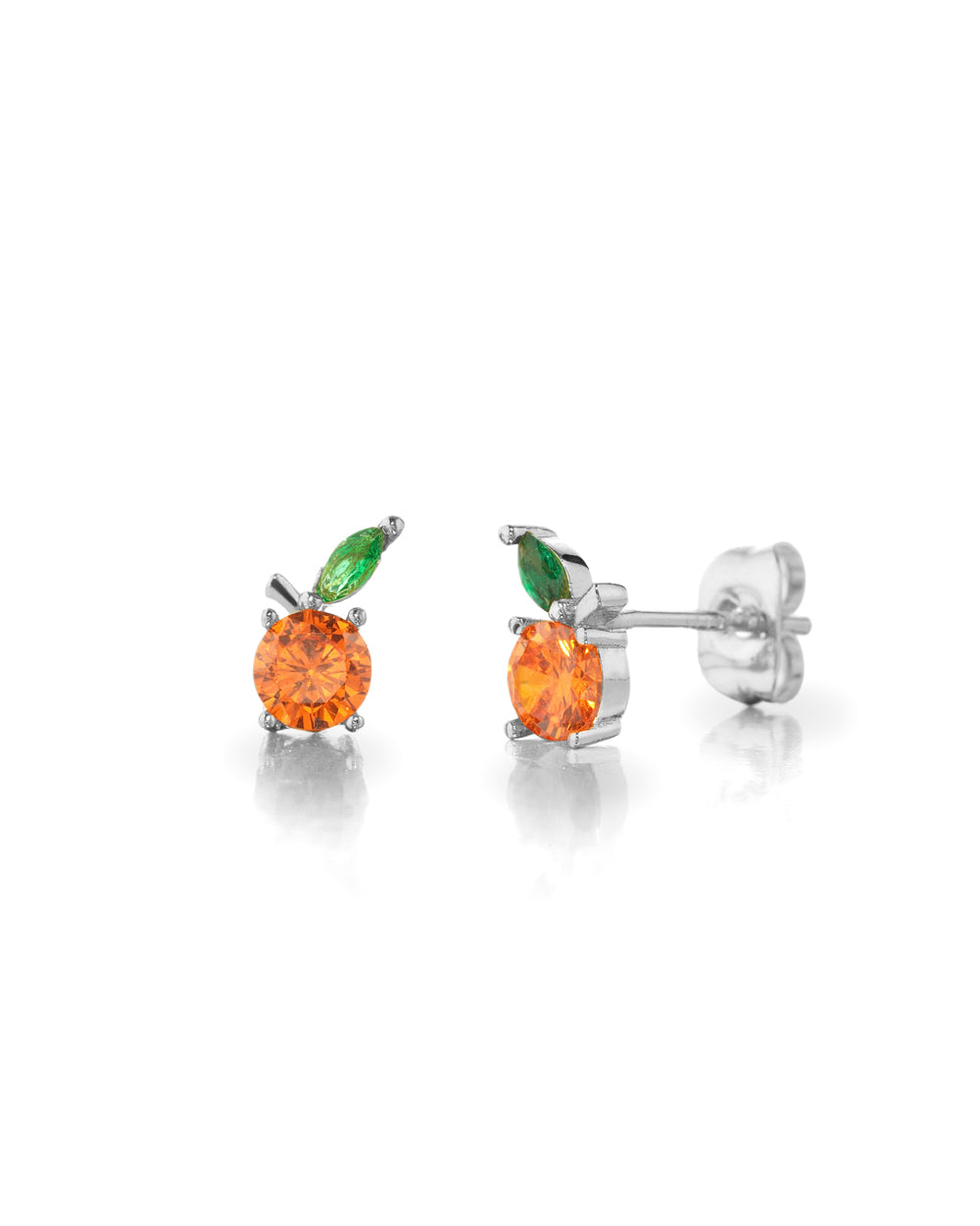 Orange lobe earrings