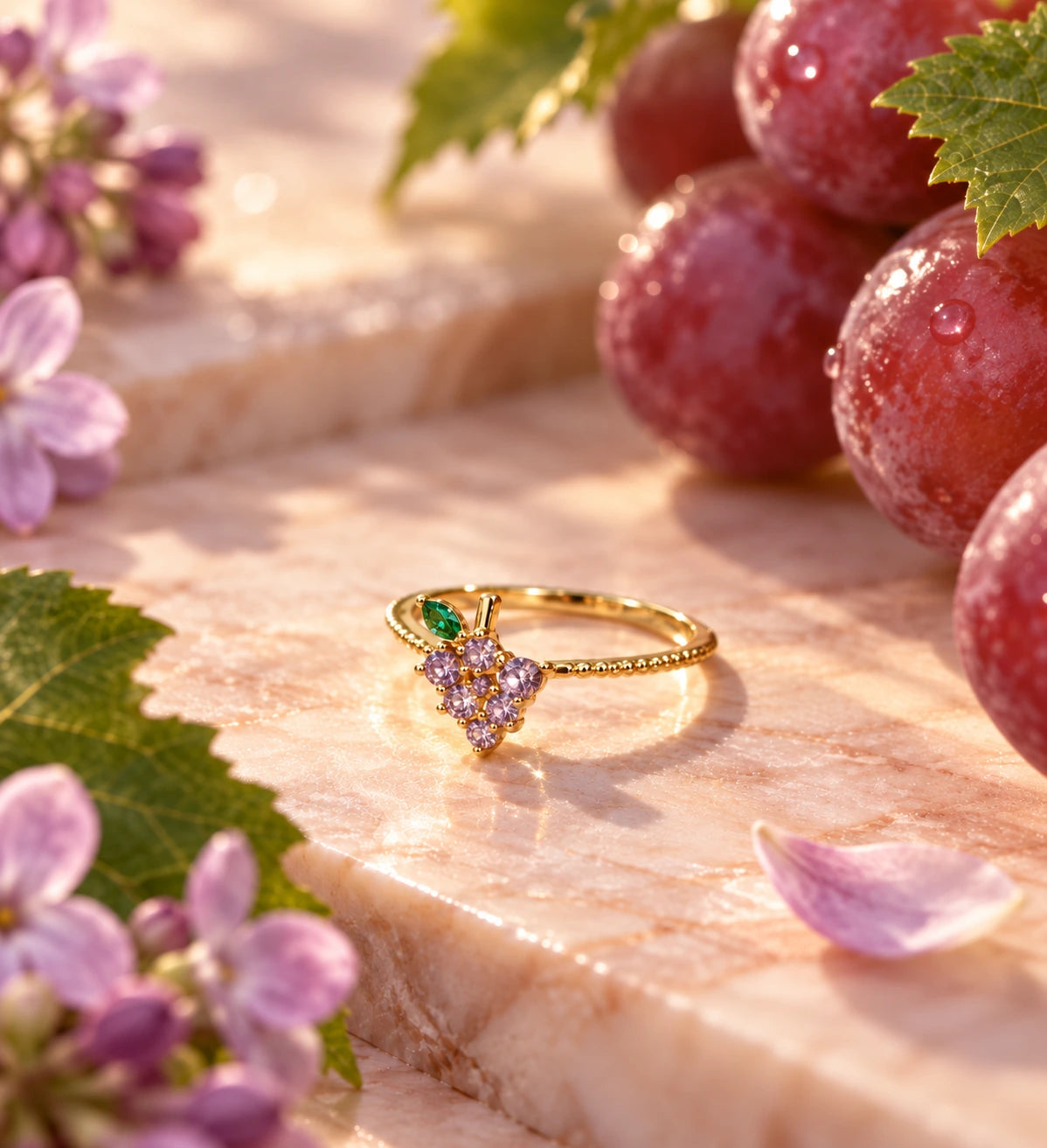 Anello uva Fruits & Jewels. Foto anello donna. Gioielli Frutta