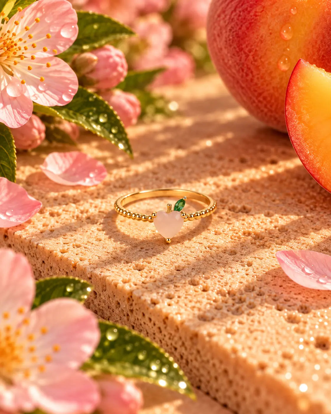 Anello pesca Fruits & Jewels. Gioielli frutta donna